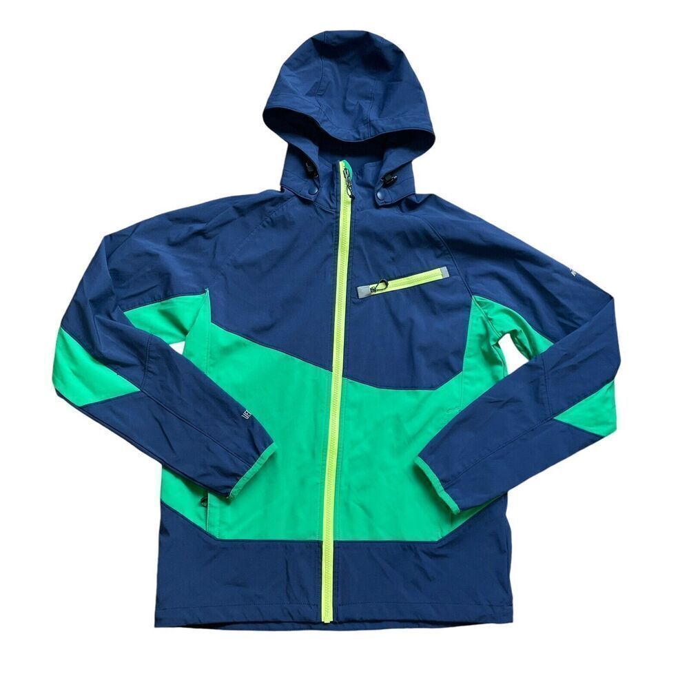 McKinley Kids Jacket Ventmax Windproof Reflective Blue Green Hooded Sz. XL